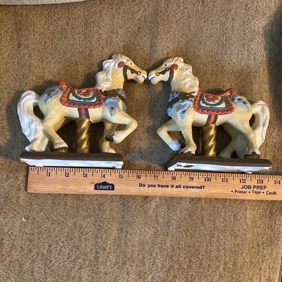 2‎ Partylite Ceramic Porcelain Carousel Horse Candle Stick Holder 6.5" Tall - Picture 4 of 6